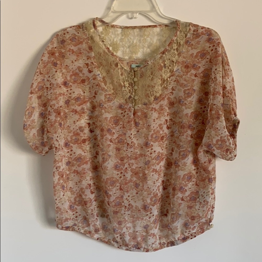 Urban Outfitters Printed Peasant Blouse XS